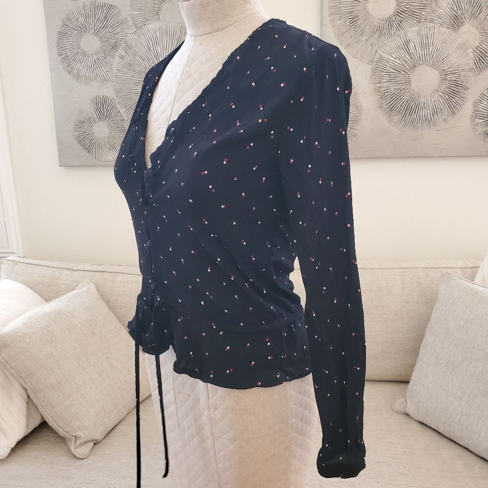 Rails Button Front Peplum Blouse - Size Small In … - image 7